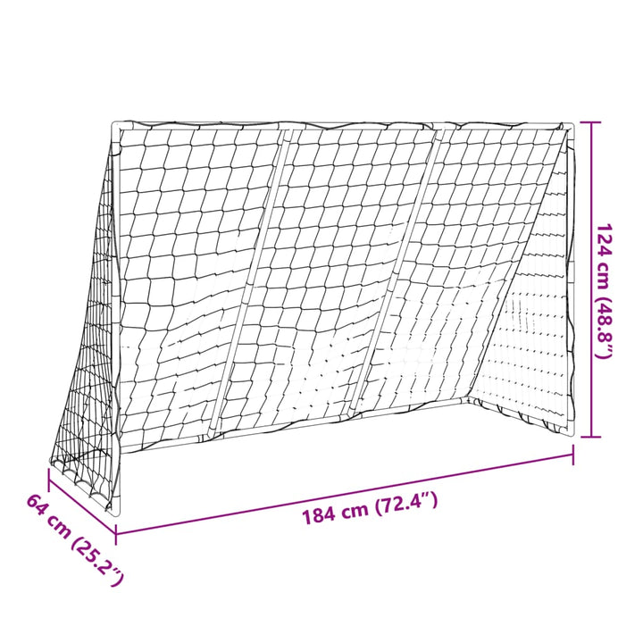 Kindervoetbaldoel met ballen 2-in-1 184x64x124 cm wit