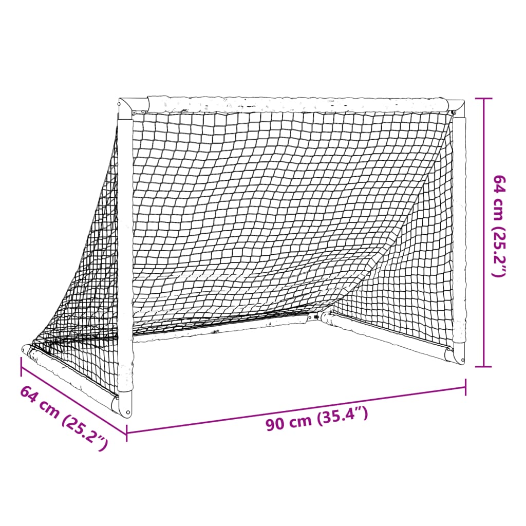 Kindervoetbaldoel inklapbaar 90x64x64 cm zwart