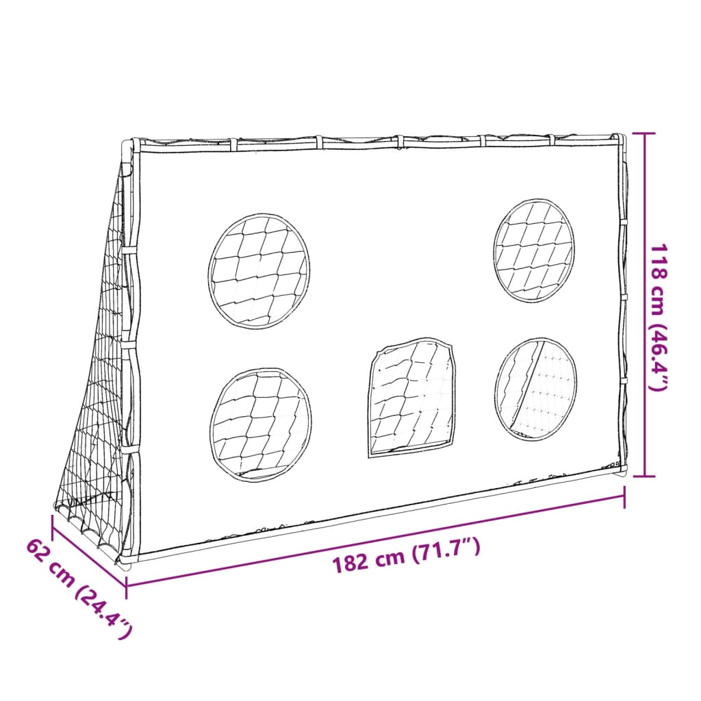 Kindervoetbaldoel met doelmat en bal 182x62x118 cm