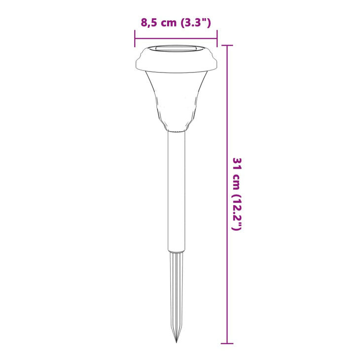 Tuinpadverlichting 12 st solar met grondpennen wit