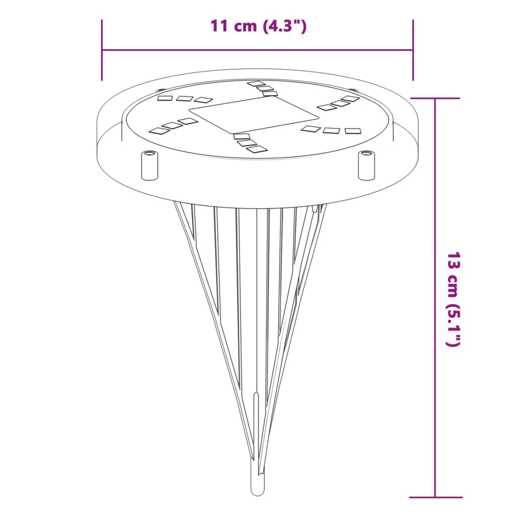 Grondlampen 12 st solar met grondpennen warmwit