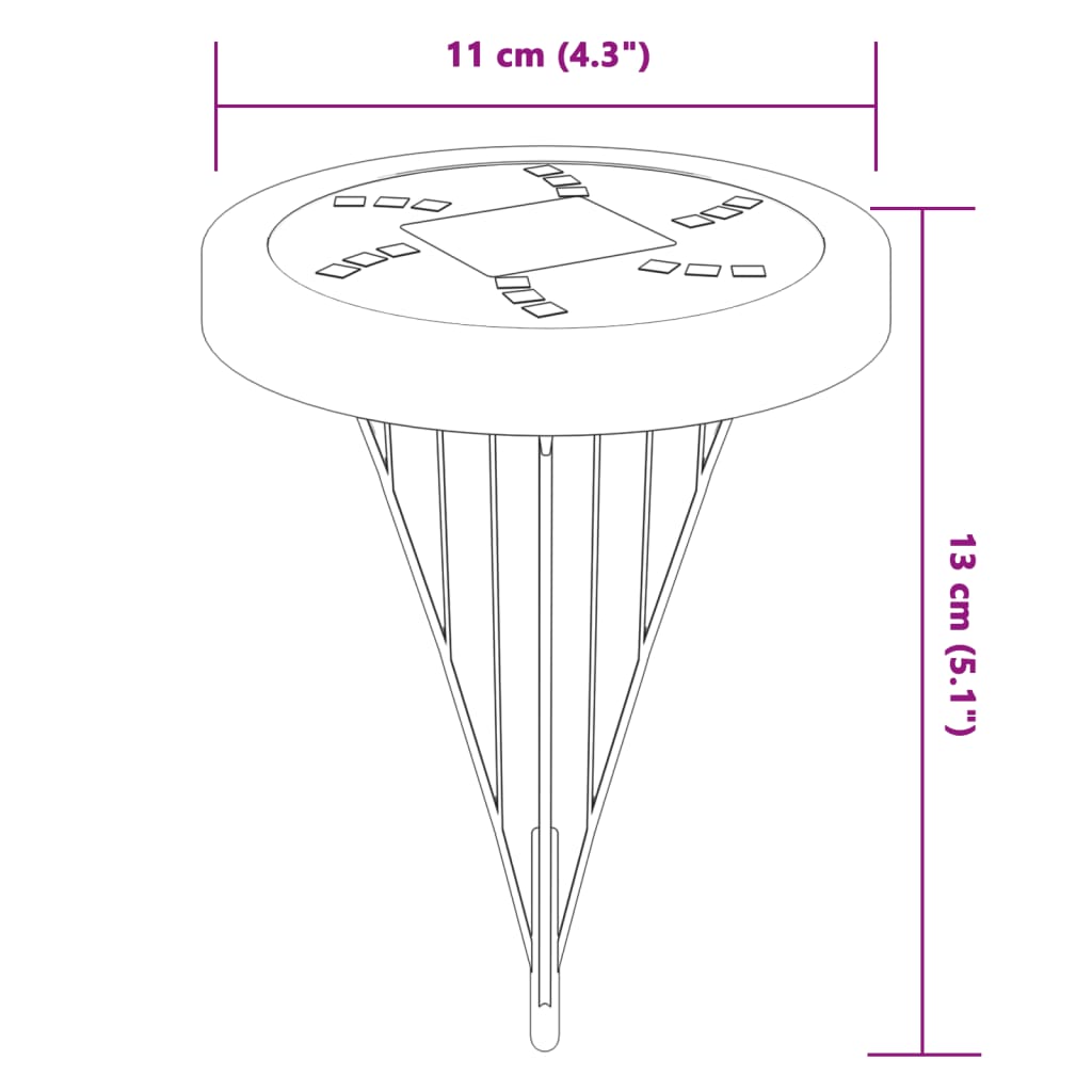 Grondlampen 12 st solar met grondpennen warmwit