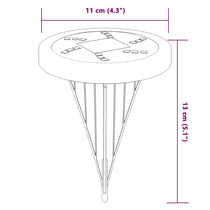 Grondlampen 12 st solar met grondpennen warmwit