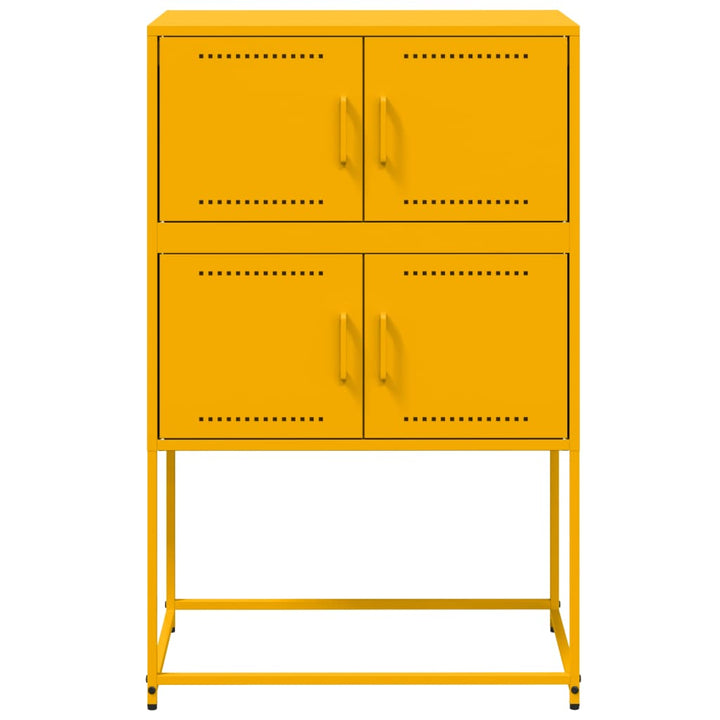 Dressoir 68,5x38,5x107 cm staal mosterdgeel