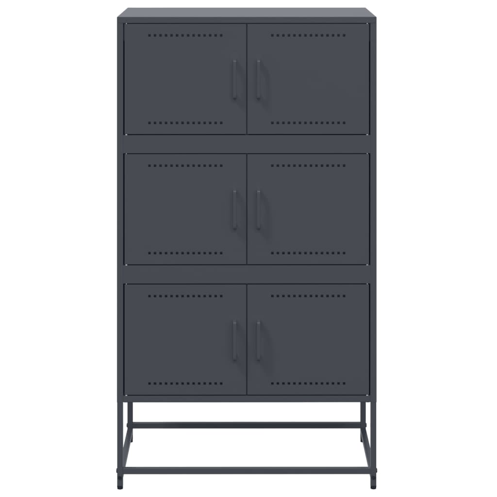 Dressoir 68,5x38,5x123,5 cm staal antracietkleurig