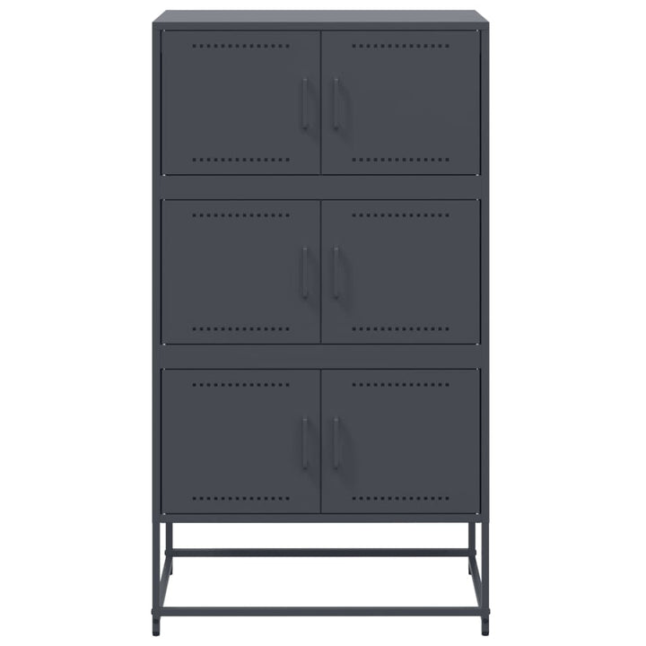 Dressoir 68,5x38,5x123,5 cm staal antracietkleurig