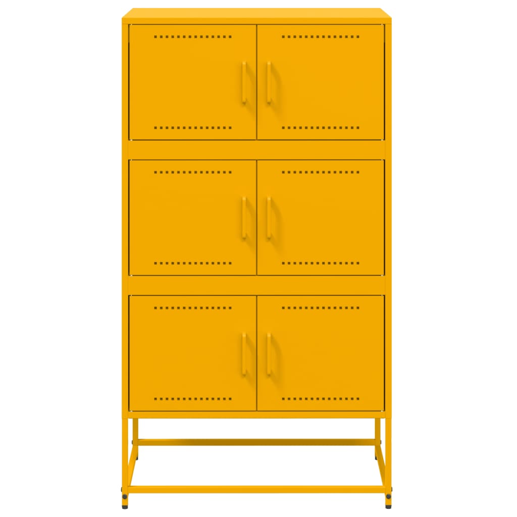 Dressoir 68,5x38,5x123,5 cm staal mosterdgeel