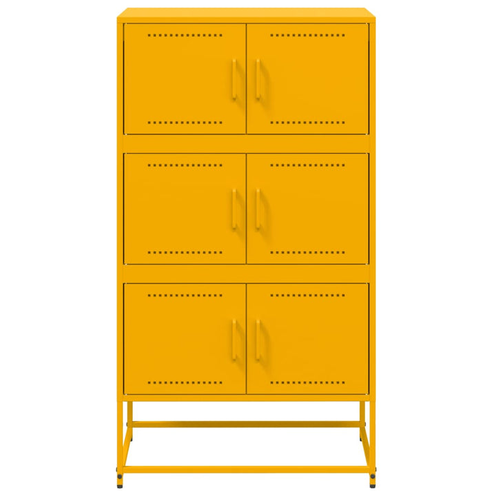 Dressoir 68,5x38,5x123,5 cm staal mosterdgeel