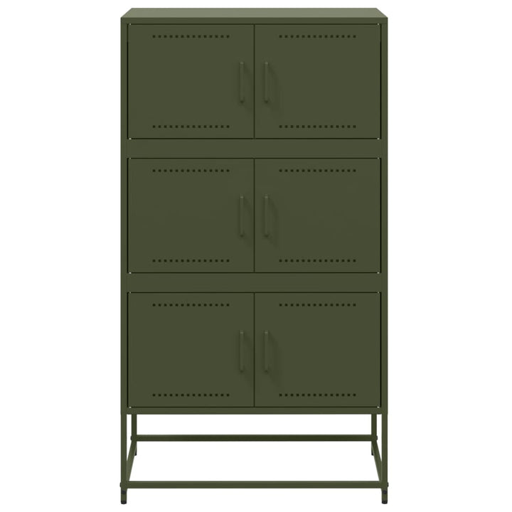 Dressoir 68,5x38,5x123,5 cm staal olijfgroen