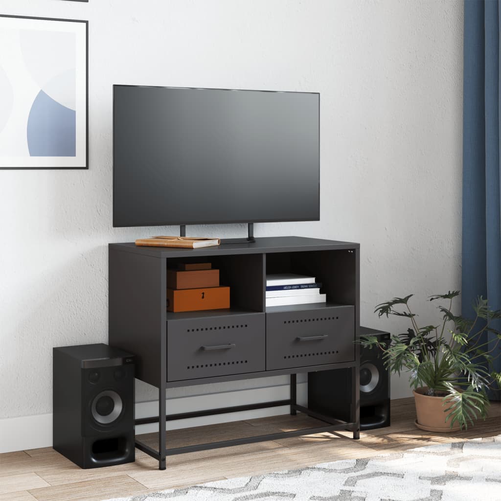 Tv-meubel 68x39x60,5 cm staal zwart