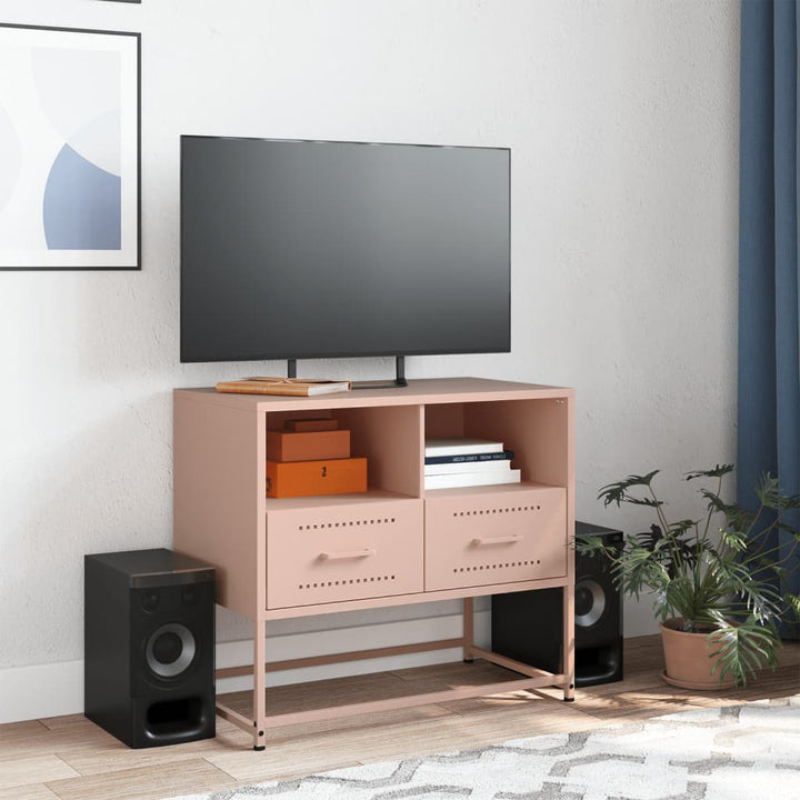 Tv-meubel 68x39x60,5 cm staal roze