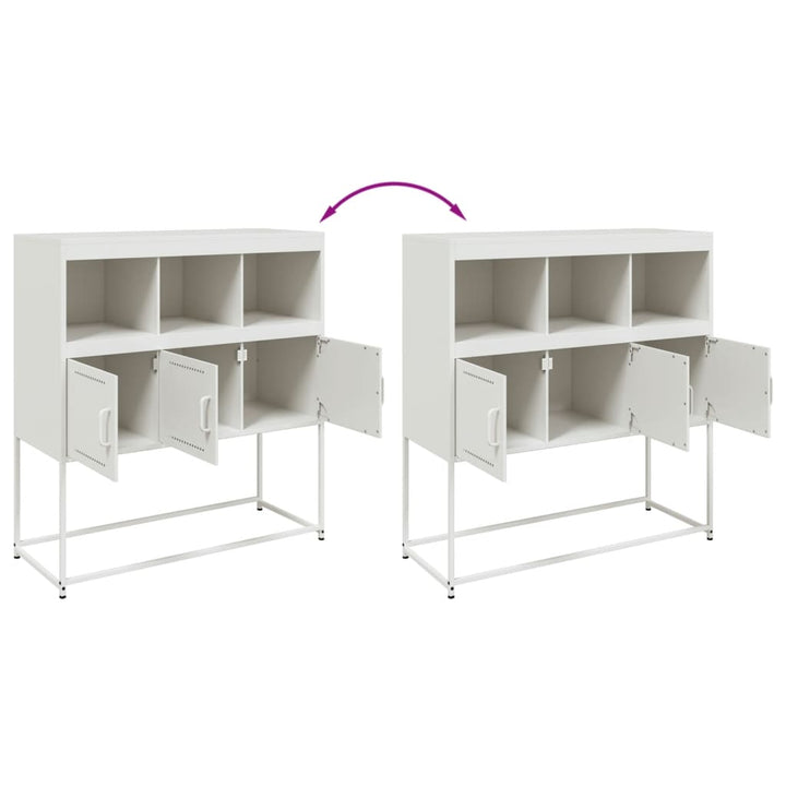 Dressoir 100,5x39x107 cm koudgewalst staal wit