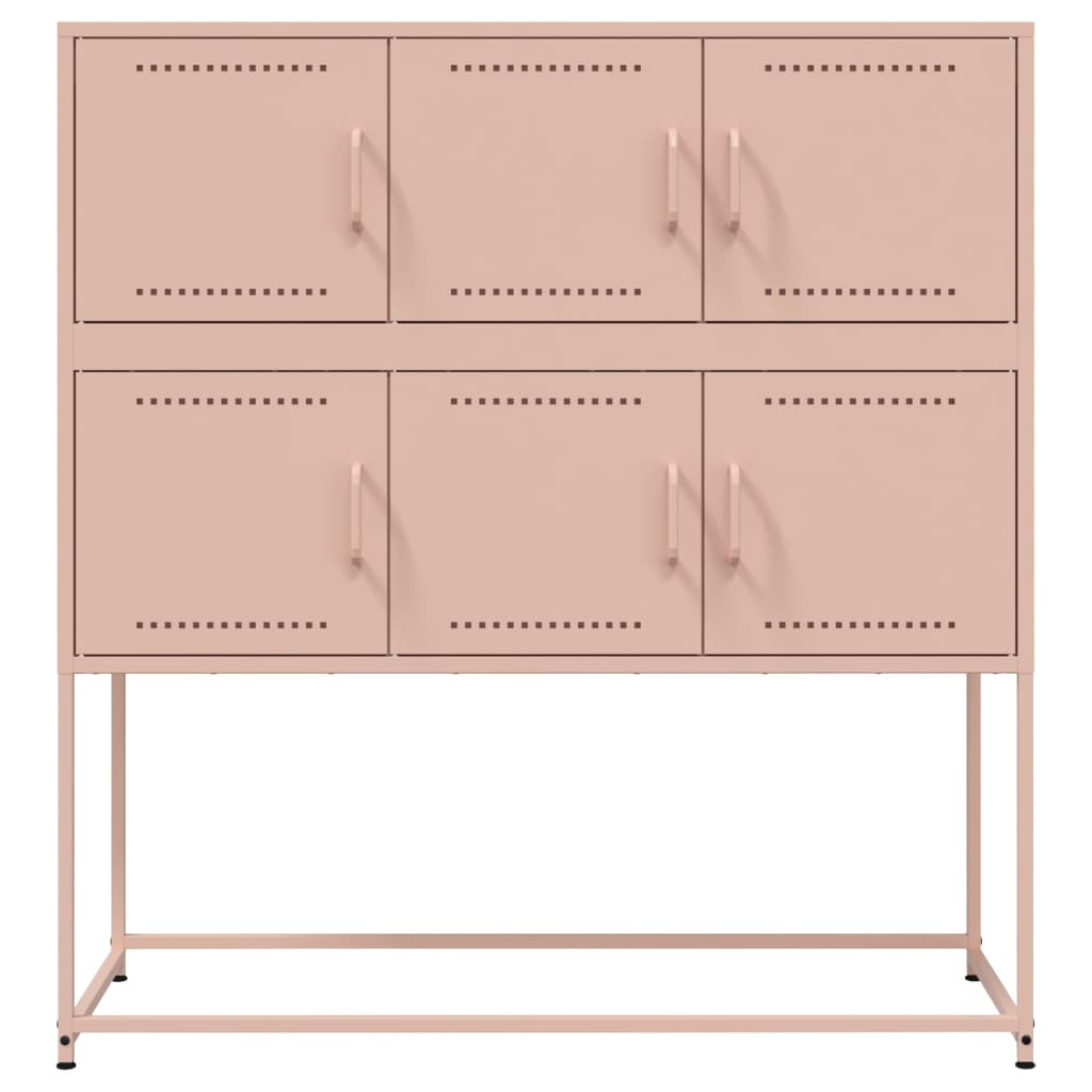 Dressoir 100,5x39x107 cm koudgewalst staal roze