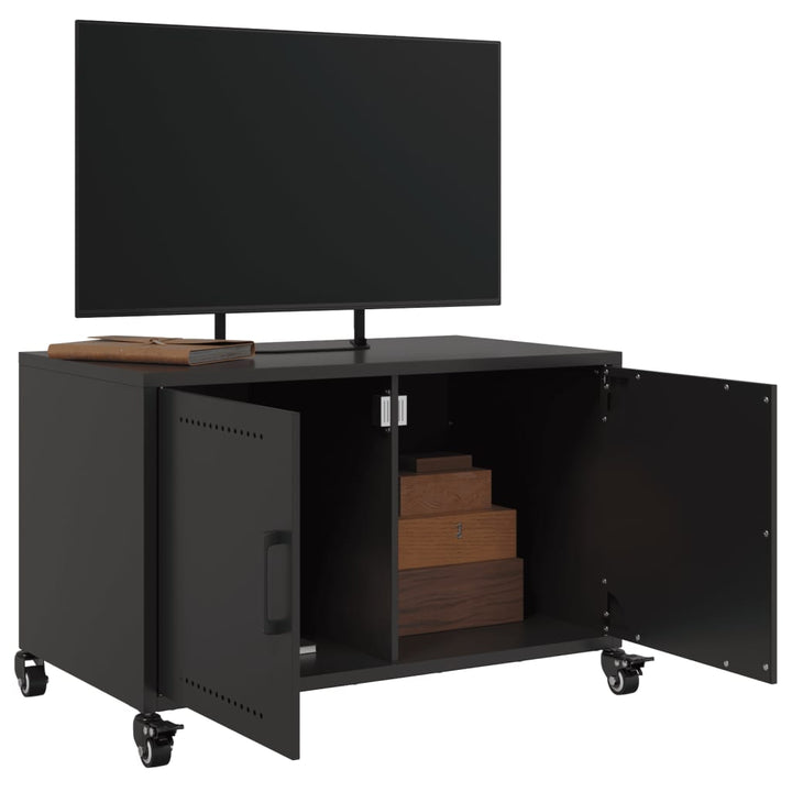 Tv-meubel 68x39x43,5 cm koudgewalst staal zwart