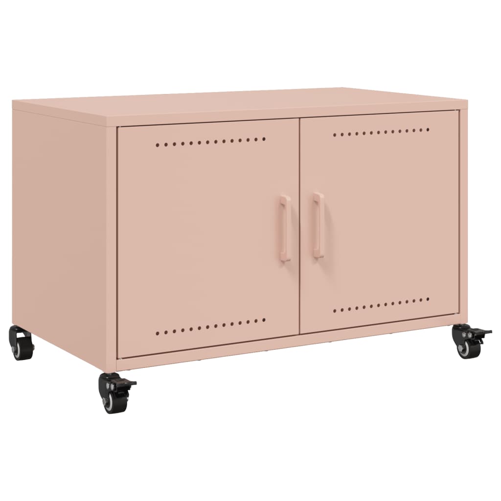 Tv-meubel 68x39x43,5 cm koudgewalst staal roze