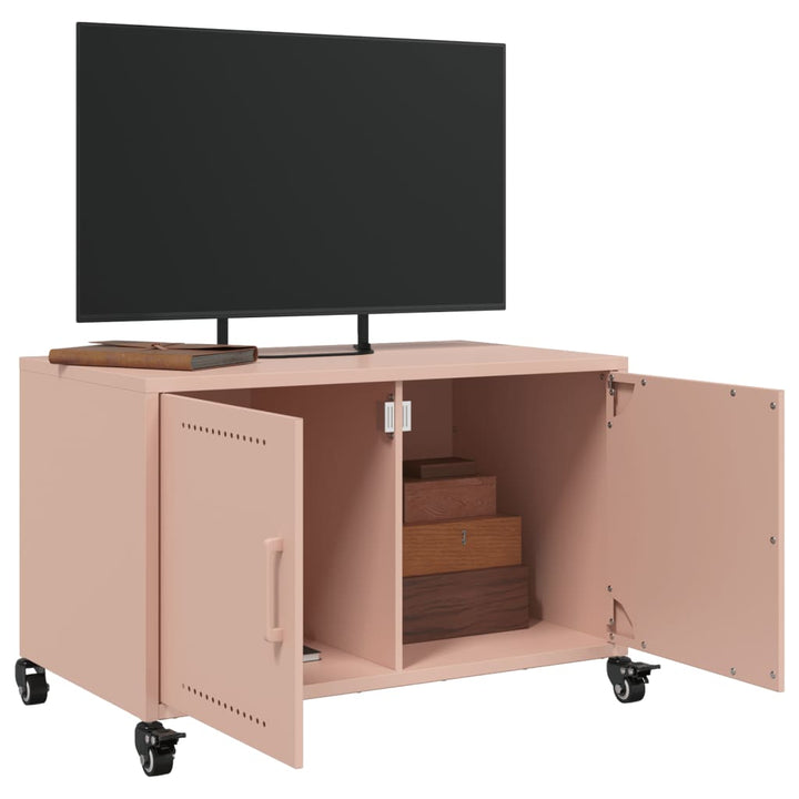 Tv-meubel 68x39x43,5 cm koudgewalst staal roze