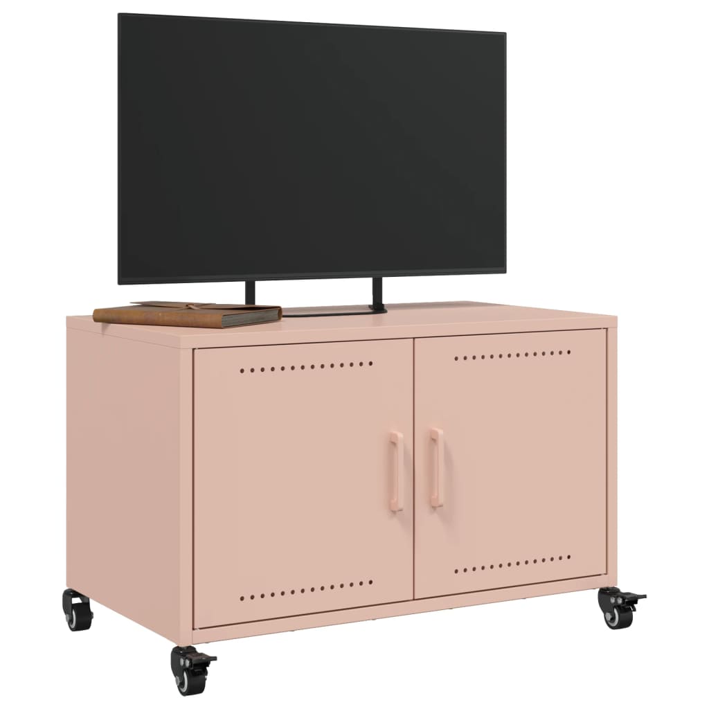 Tv-meubel 68x39x43,5 cm koudgewalst staal roze