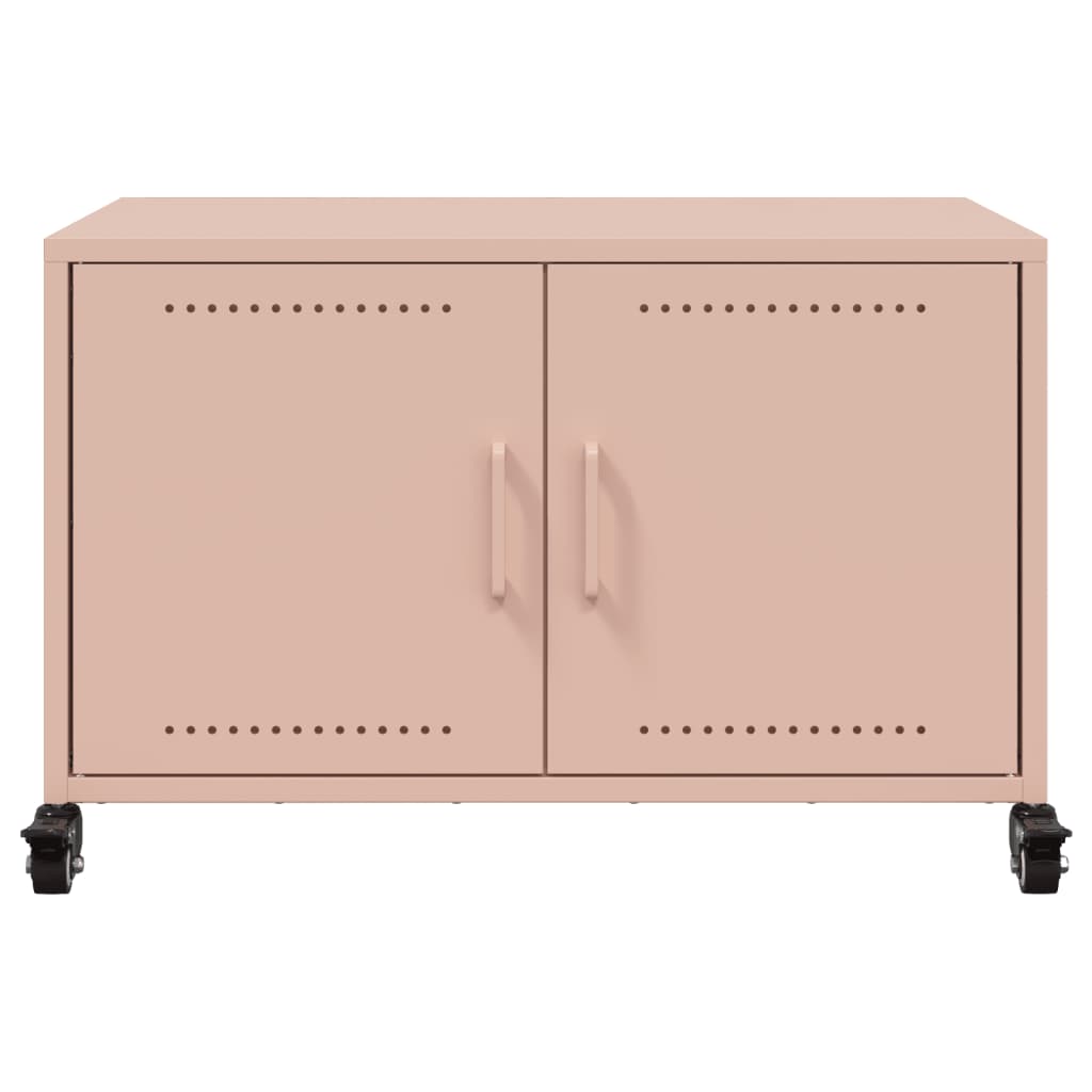 Tv-meubel 68x39x43,5 cm koudgewalst staal roze