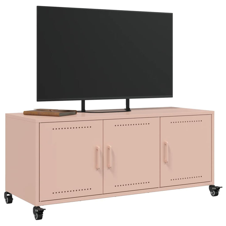 Tv-meubel 100,5x39x43,5 cm koudgewalst staal roze