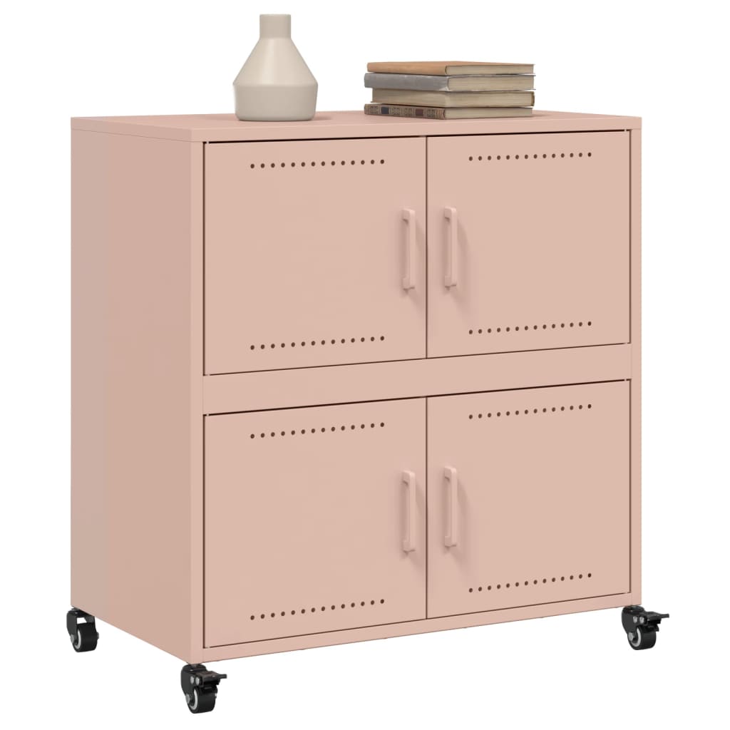 Dressoir 68,5x39x72 cm koudgewalst staal roze