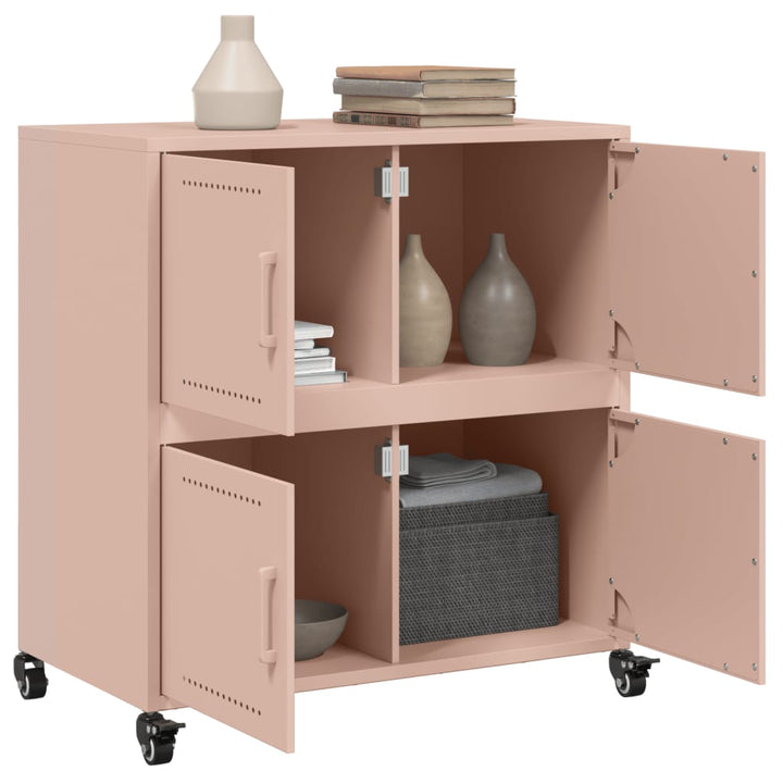 Dressoir 68,5x39x72 cm koudgewalst staal roze