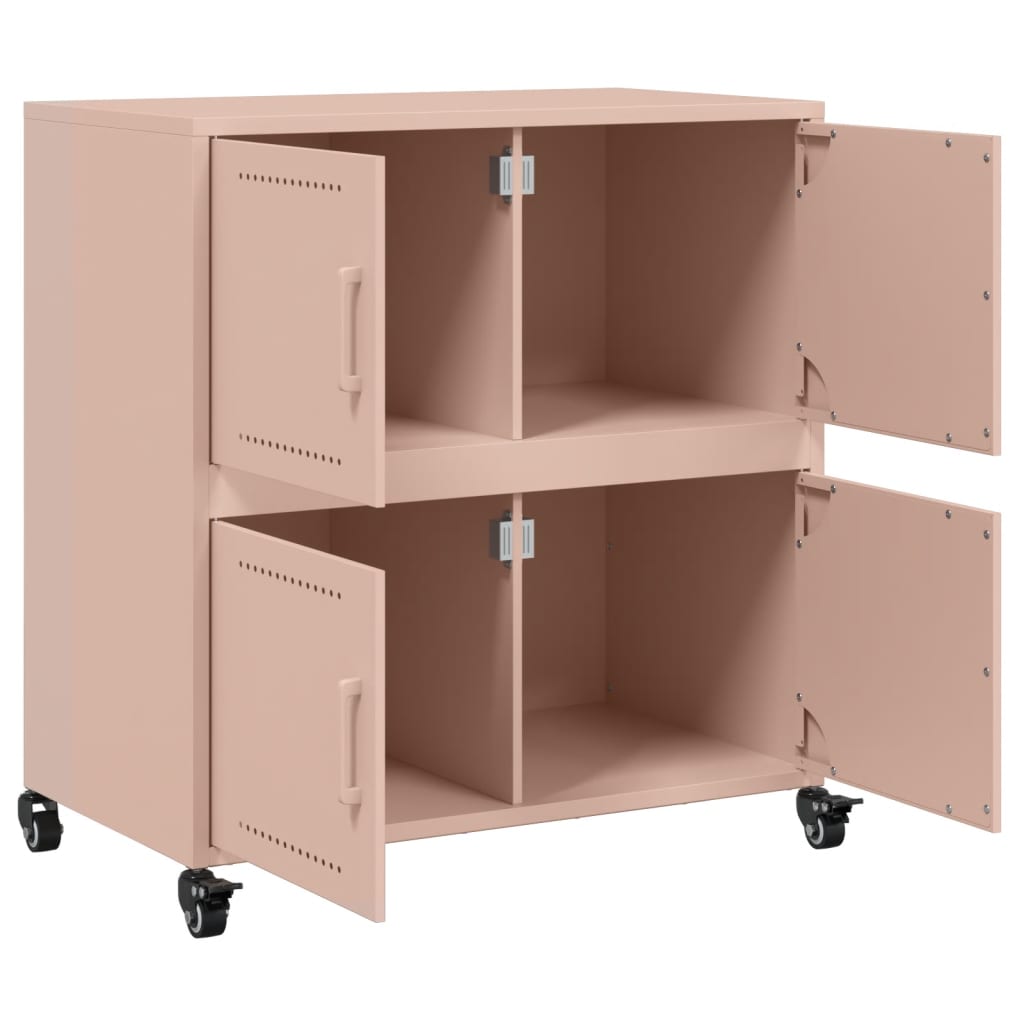 Dressoir 68,5x39x72 cm koudgewalst staal roze