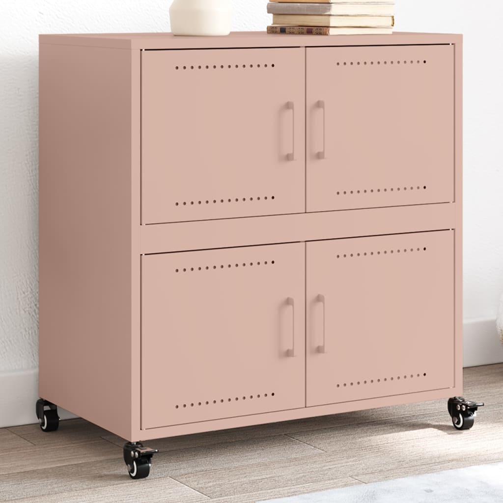 Dressoir 68,5x39x72 cm koudgewalst staal roze