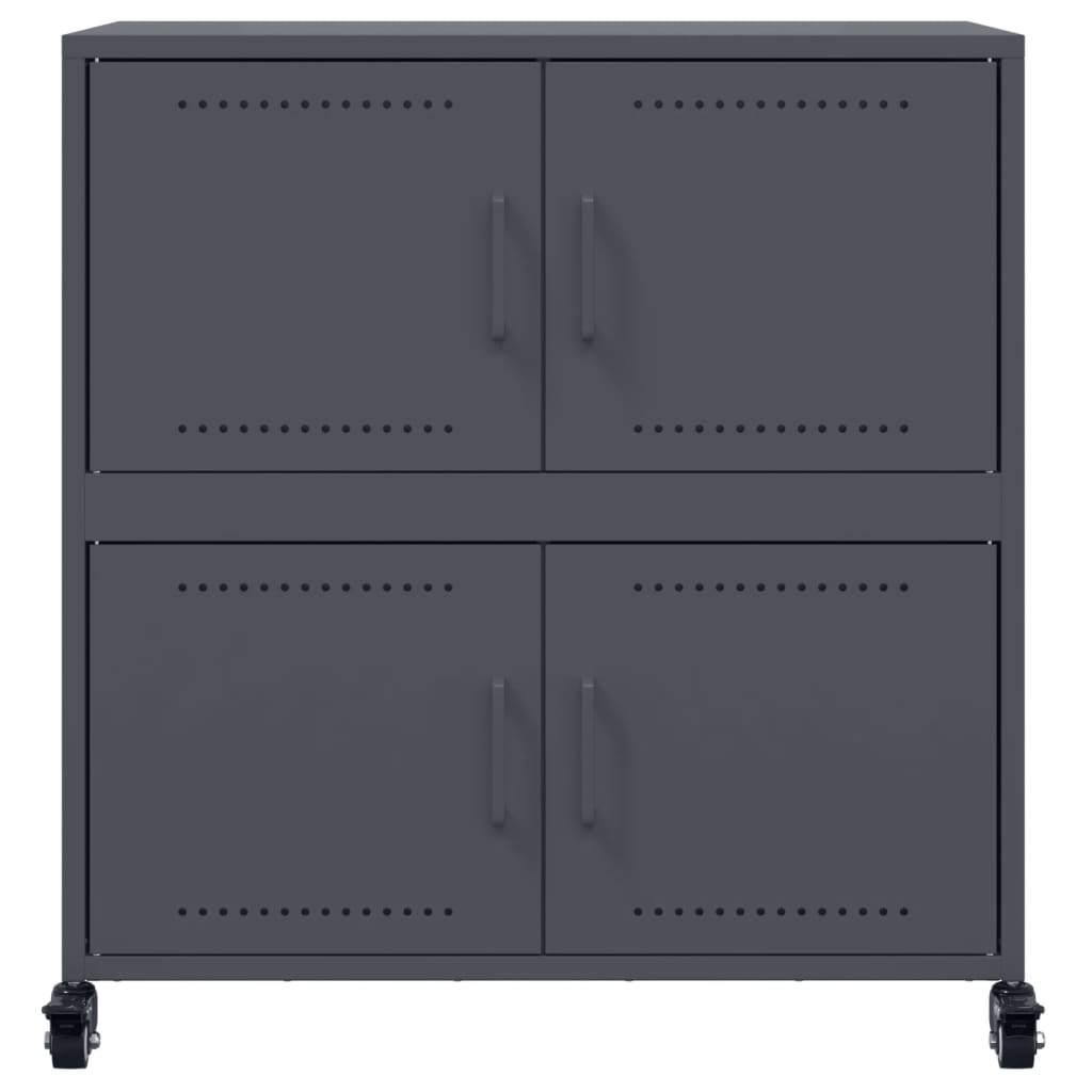 Dressoir 68,5x39x72 cm koudgewalst staal antracietkleurig