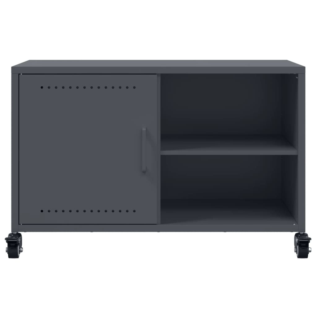 Tv-meubel 68x39x43,5 cm koudgewalst staal antracietkleurig