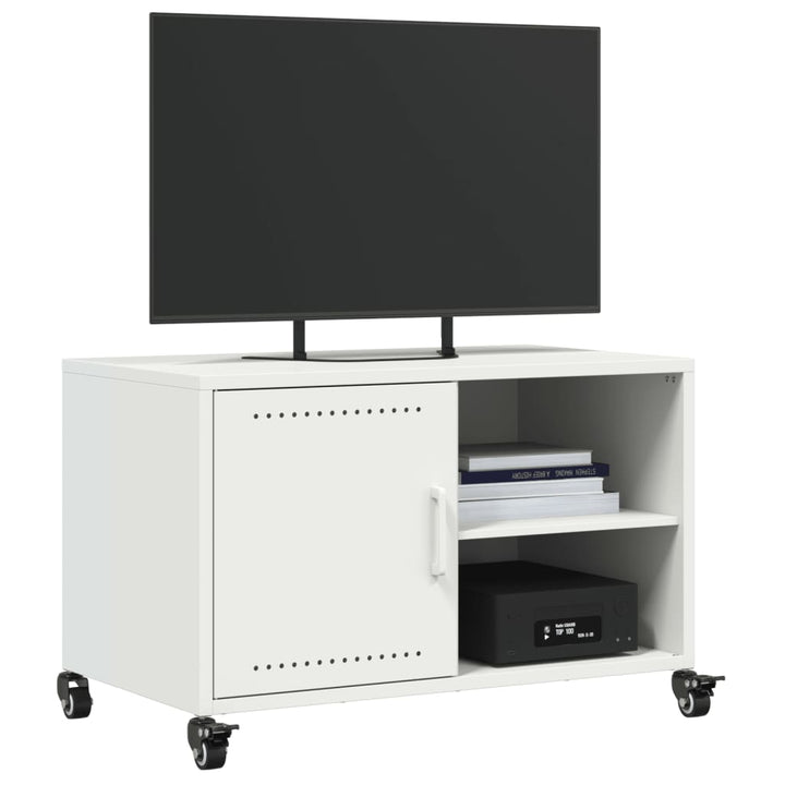 Tv-meubel 68x39x43,5 cm koudgewalst staal wit