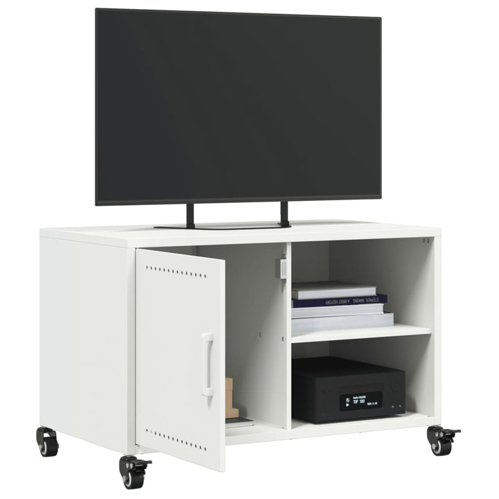 Tv-meubel 68x39x43,5 cm koudgewalst staal wit