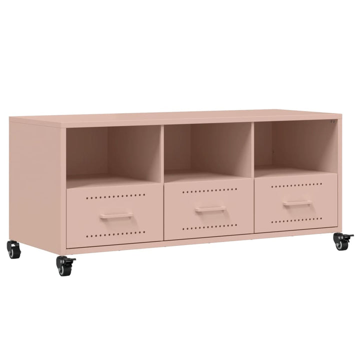 Tv-meubel 100,5x39x43,5 cm koudgewalst staal roze