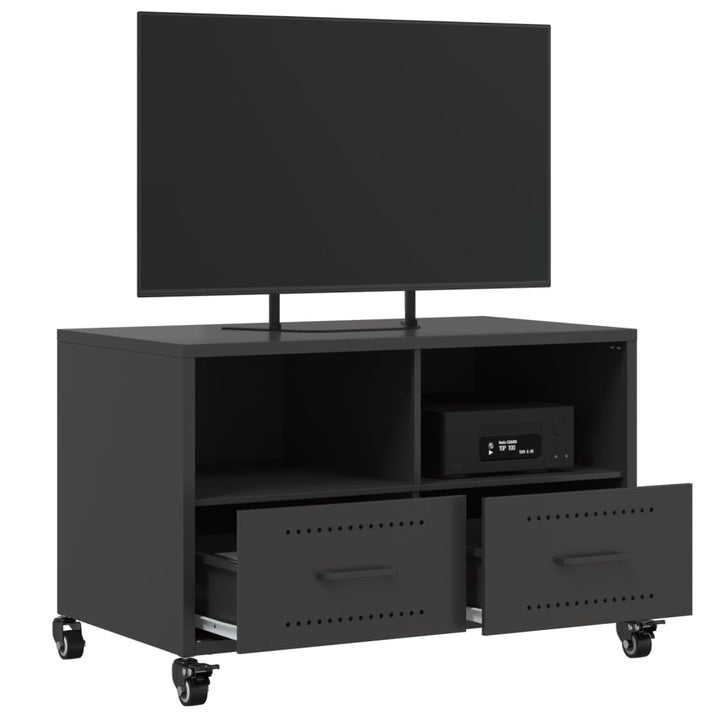 Tv-meubel 68x39x43,5 cm koudgewalst staal zwart