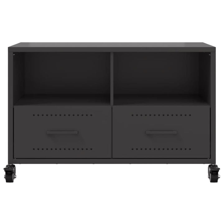 Tv-meubel 68x39x43,5 cm koudgewalst staal zwart