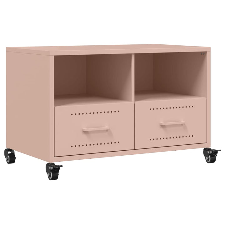 Tv-meubel 68x39x43,5 cm koudgewalst staal roze