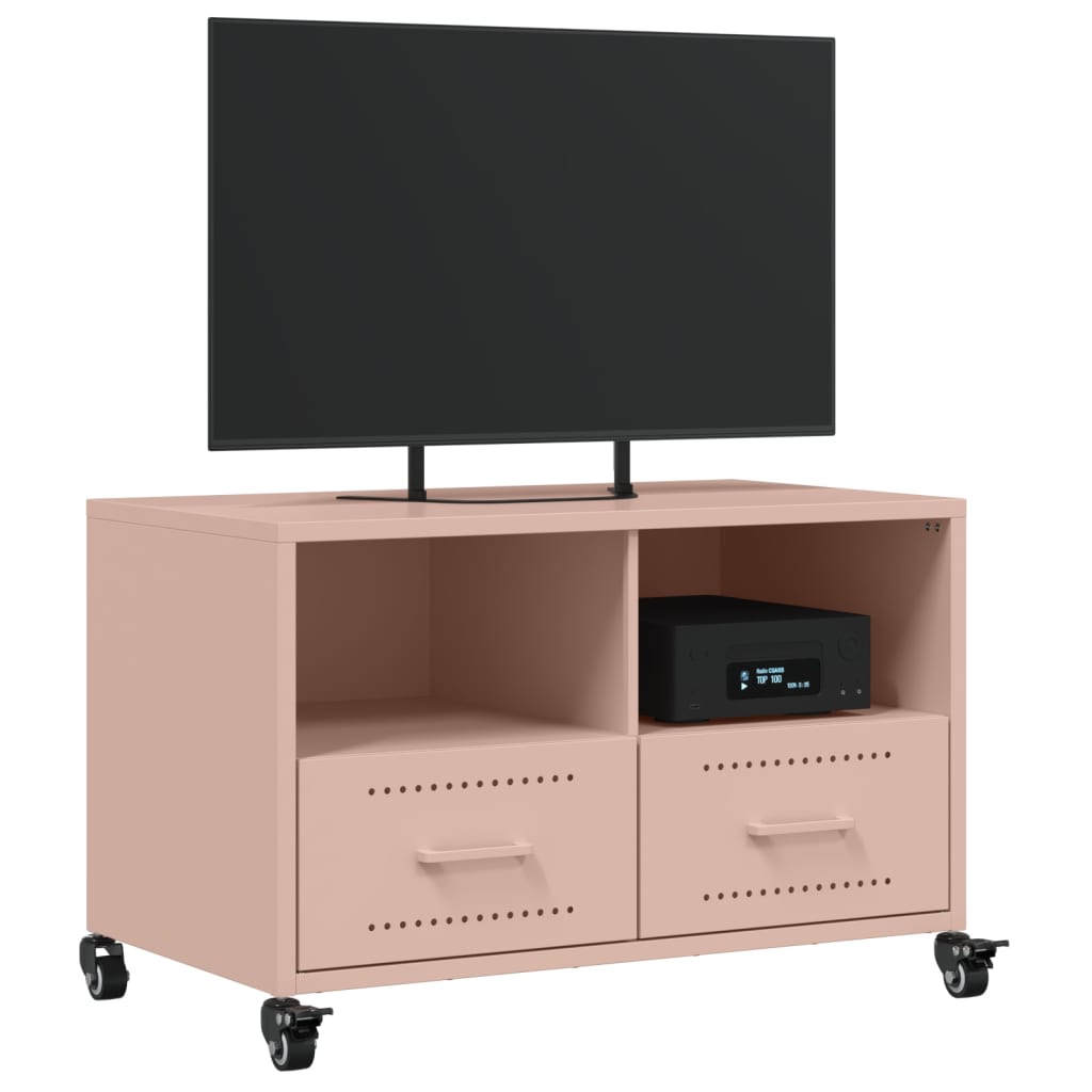 Tv-meubel 68x39x43,5 cm koudgewalst staal roze