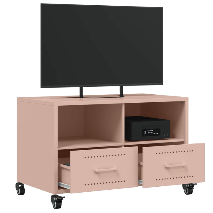 Tv-meubel 68x39x43,5 cm koudgewalst staal roze