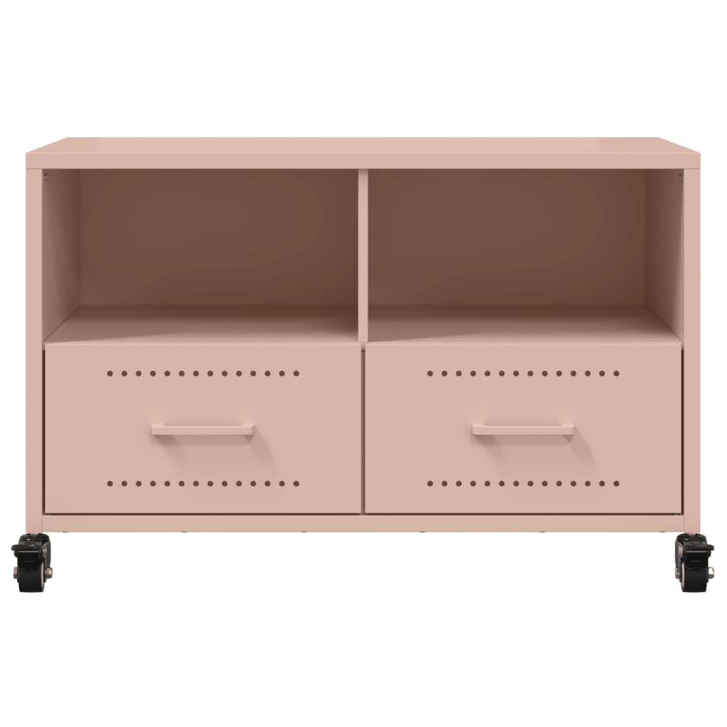 Tv-meubel 68x39x43,5 cm koudgewalst staal roze