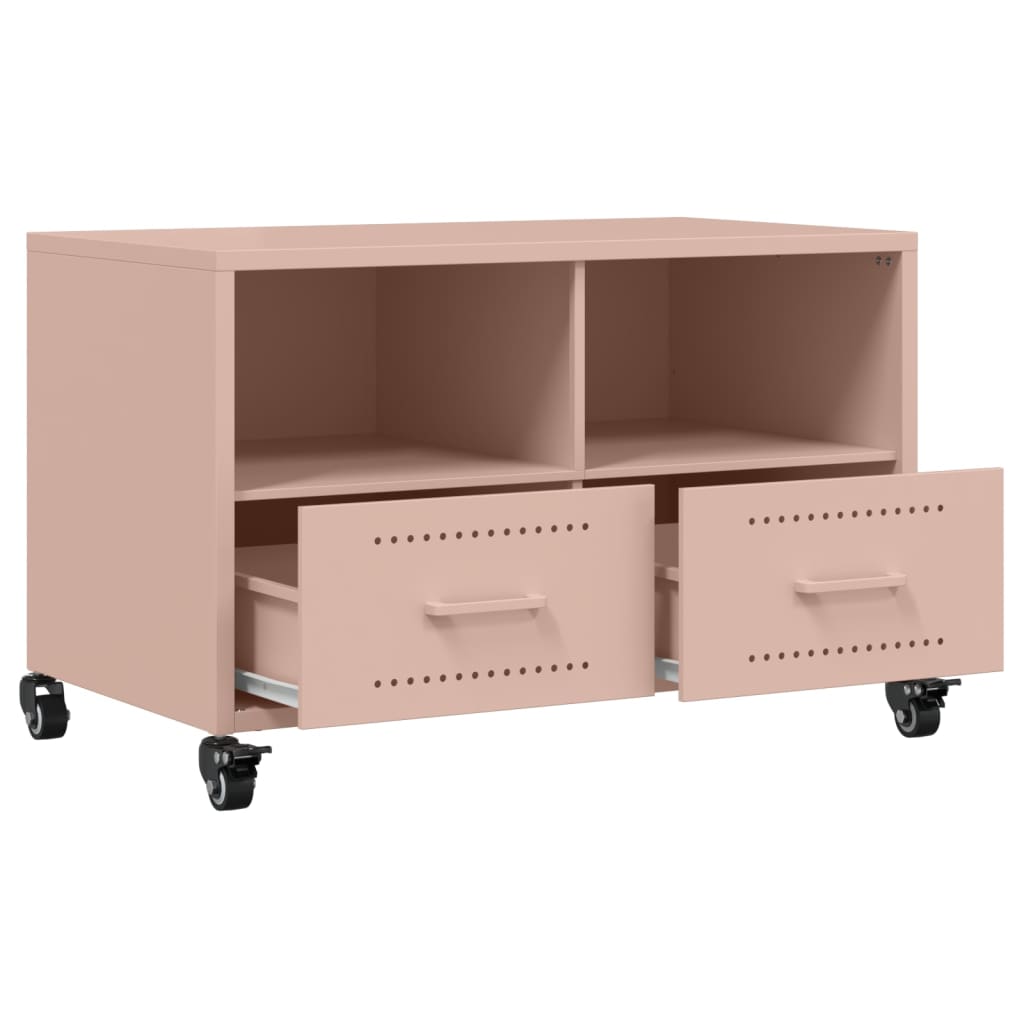 Tv-meubel 68x39x43,5 cm koudgewalst staal roze