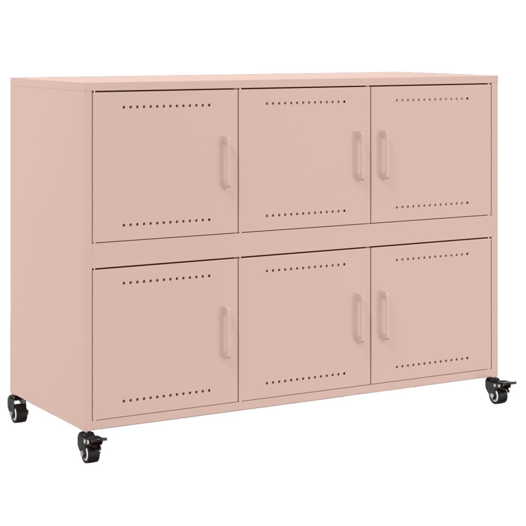 Dressoir 100,5x39x72 cm koudgewalst staal roze