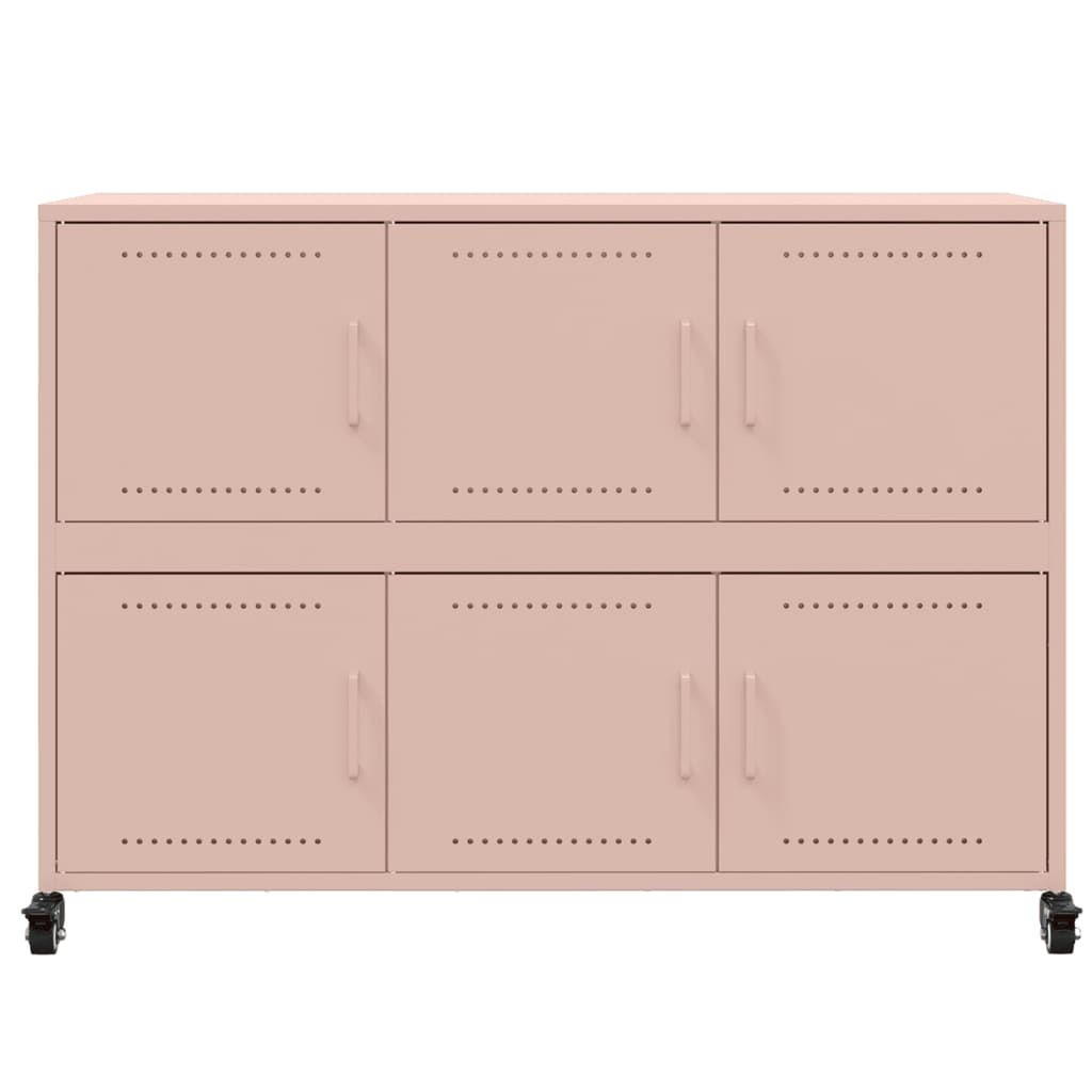 Dressoir 100,5x39x72 cm koudgewalst staal roze