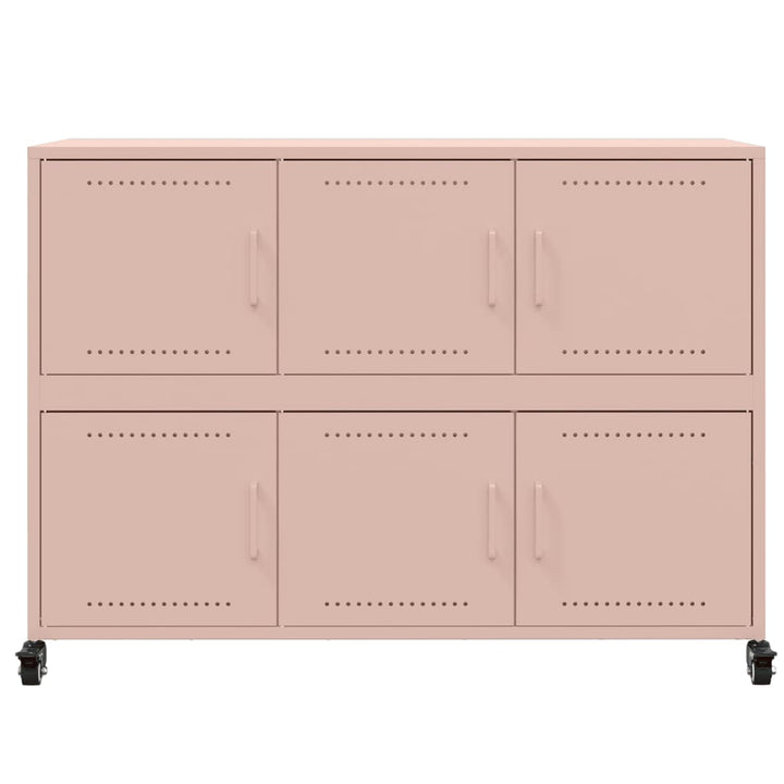 Dressoir 100,5x39x72 cm koudgewalst staal roze