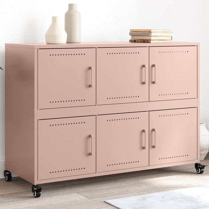 Dressoir 100,5x39x72 cm koudgewalst staal roze