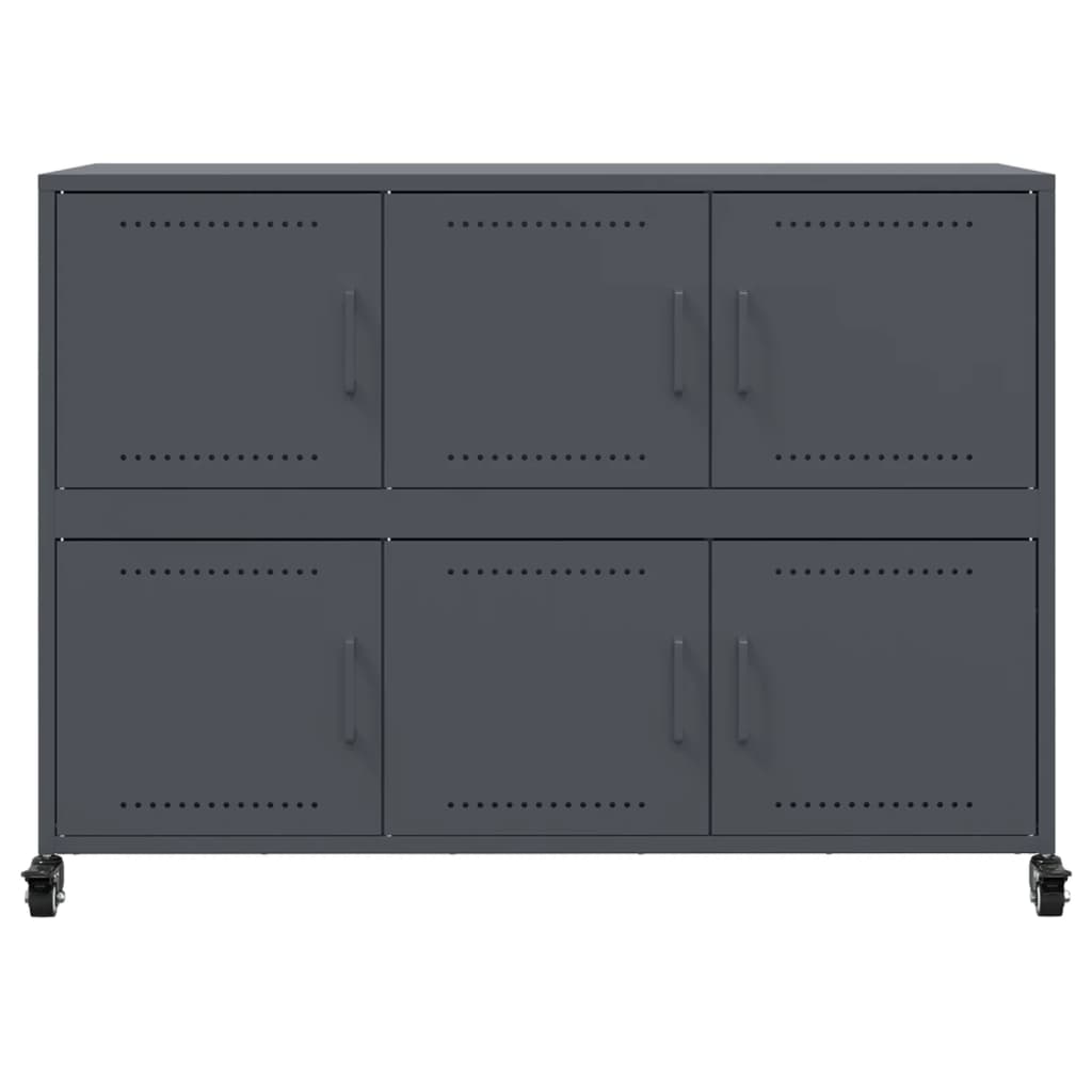 Dressoir 100,5x39x72 cm koudgewalst staal antracietkleurig