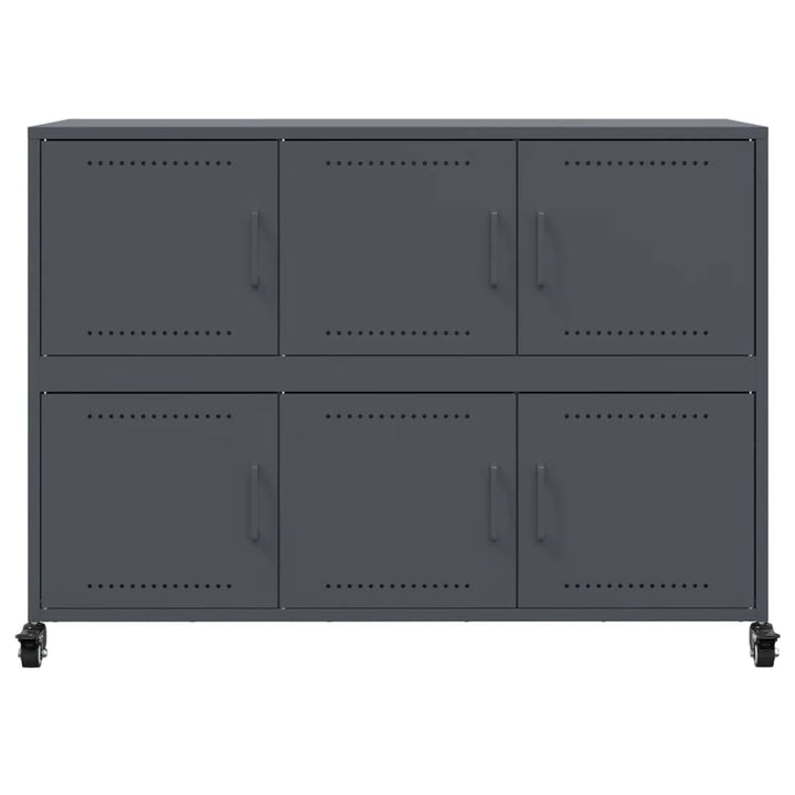 Dressoir 100,5x39x72 cm koudgewalst staal antracietkleurig