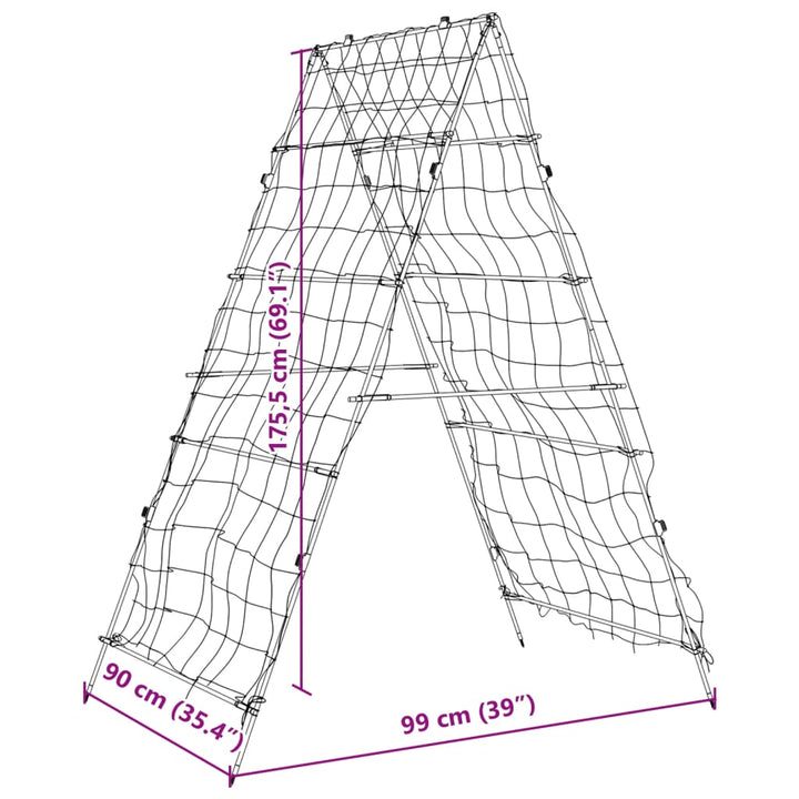 Plantenklimrek A-frame 99x90x175,5 cm staal