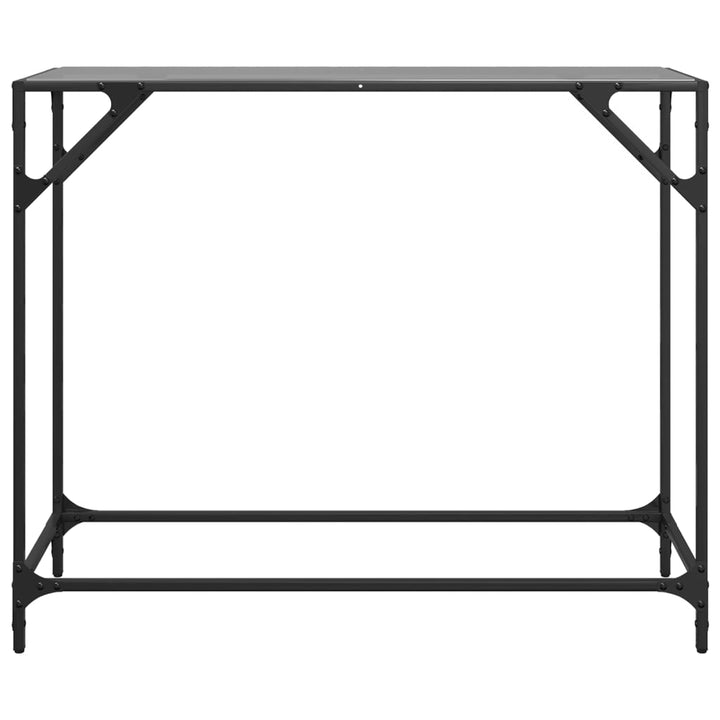 Wandtafel met zwart glazen blad 98x35x81 cm staal