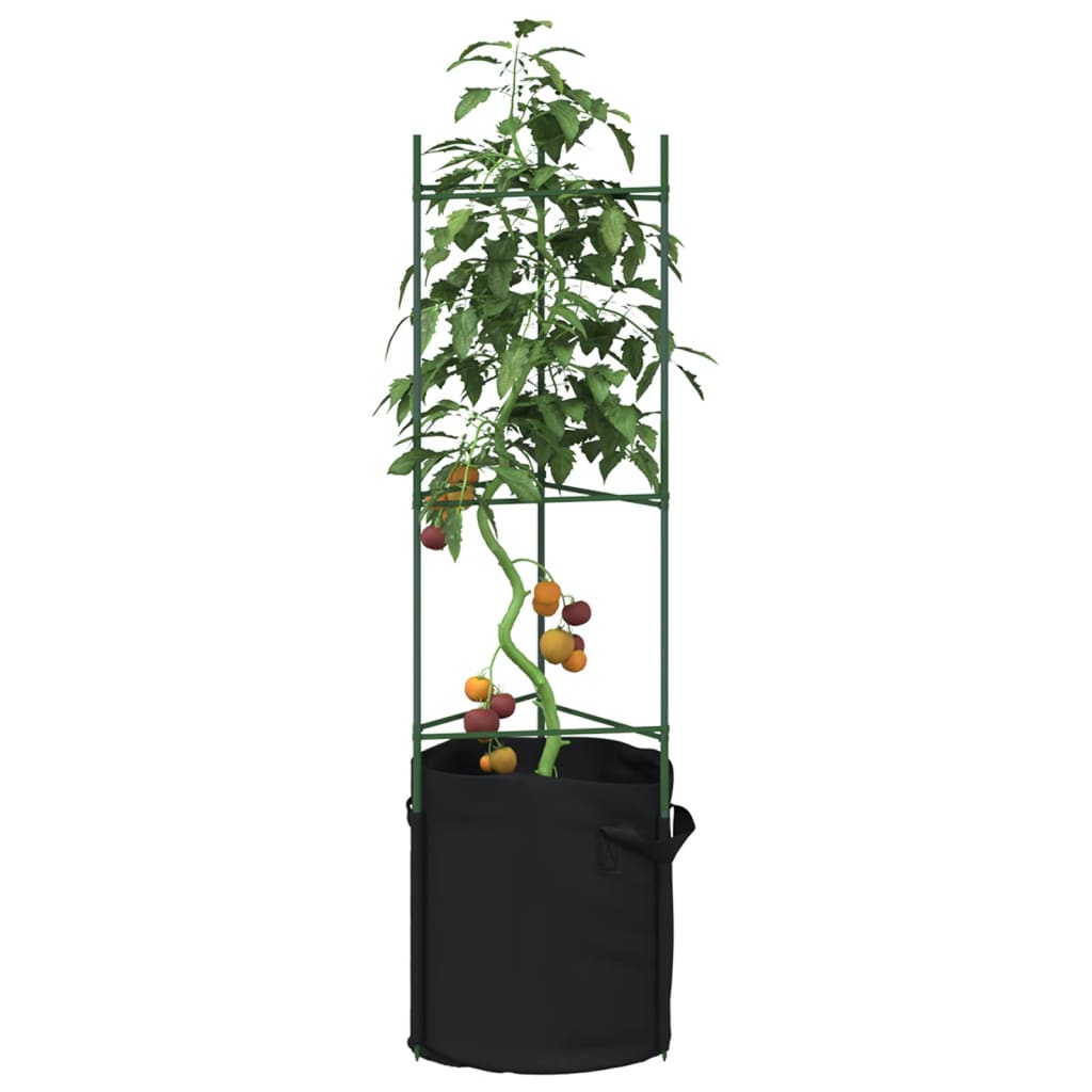 Tomatenkooien met plantenzak 4 st 116 cm staal en polypropeen