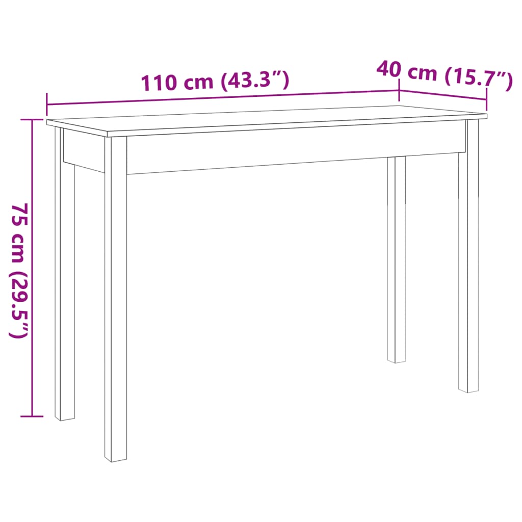 Wandkast 110x40x75 cm massief grenenhout wasbruin