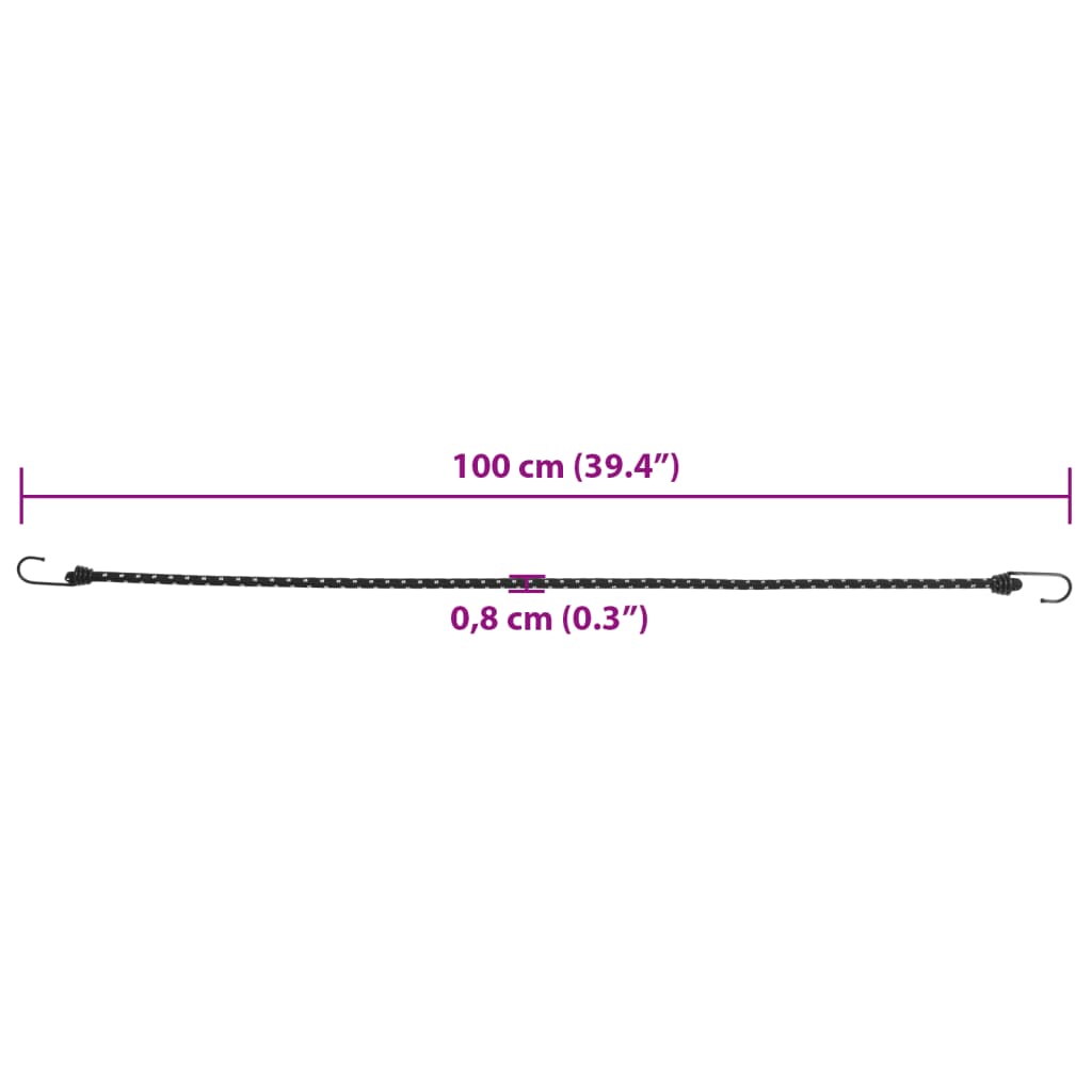 Spanelastieken met reflecterende strips en haken 50 st 100 cm